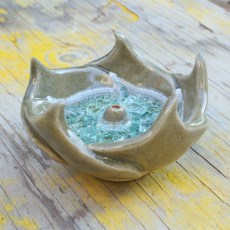 Ceramic lotus incense holder
